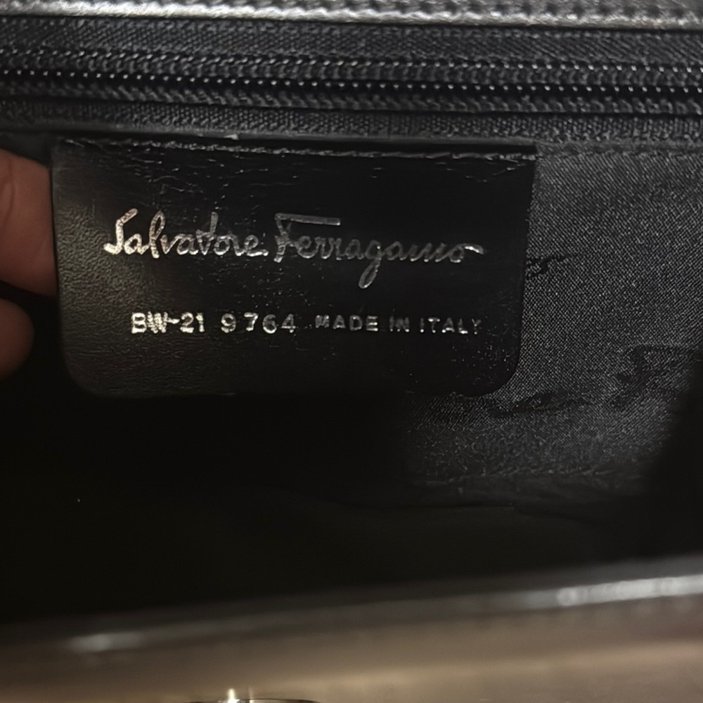 Salvatore Ferragamo Gray Leather Handbag - Picture 8 of 11